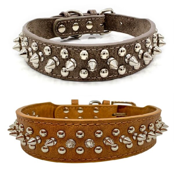 collar para perros de ecocuero concon tachas