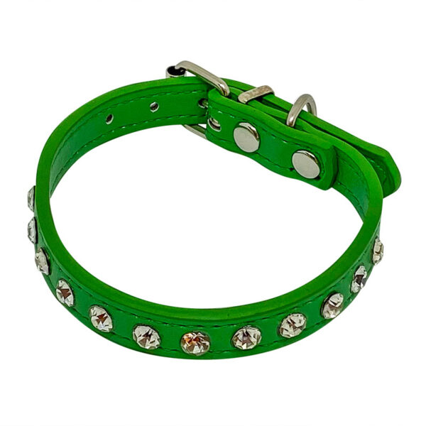 collar mascota perro y gato con brillos verde