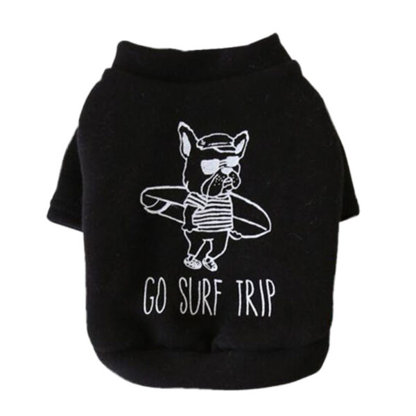 Poleron Go Surf Trip para perros color negro