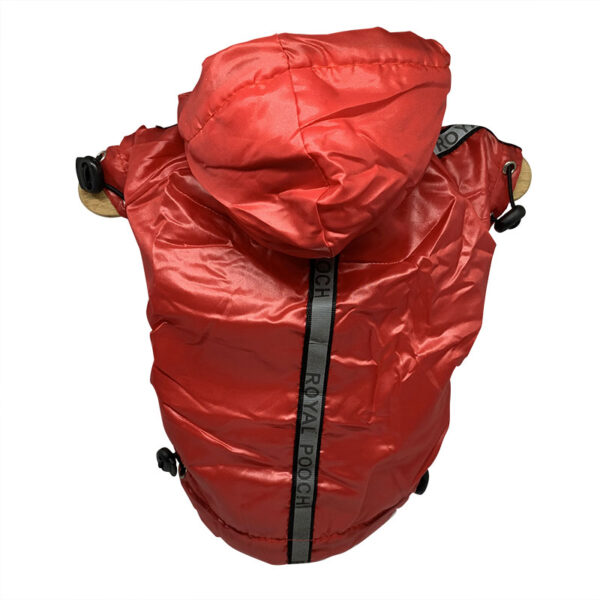 Parka forrada en polar color rojo para perros
