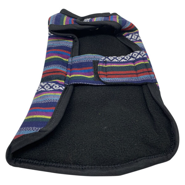Chaleco Altiplanico, forrado en polar color azul, para perros rev
