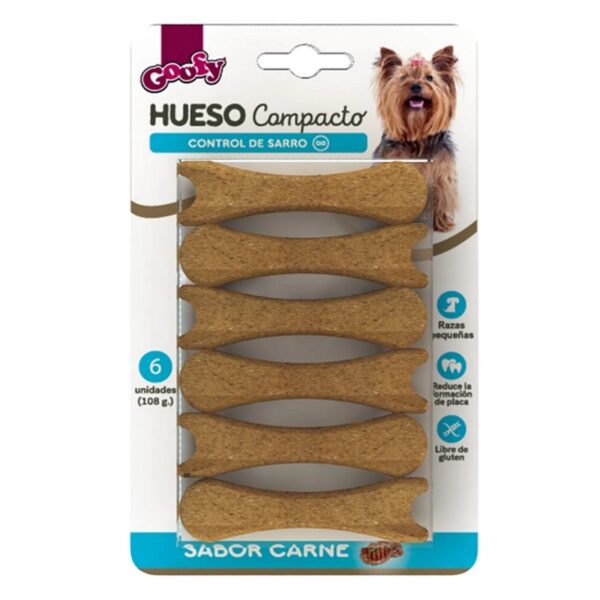 Hueso compacto Goofy para perros de Razas pequeñas, 6 unid.