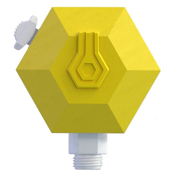 Cepillo pulverizador para masaje y baño amarillo