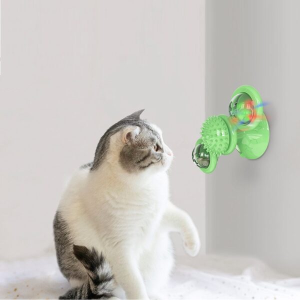 Molino rascador interactivo para gatos, con bolitas de hierba Gatera - Imagen 3