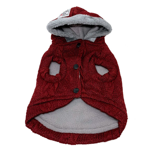 Chaleco forrado en polar para Perros y Gatos - Burdeo - Imagen 2