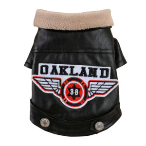 Chaqueta de eco cuero Oakland para mascotas - Negra