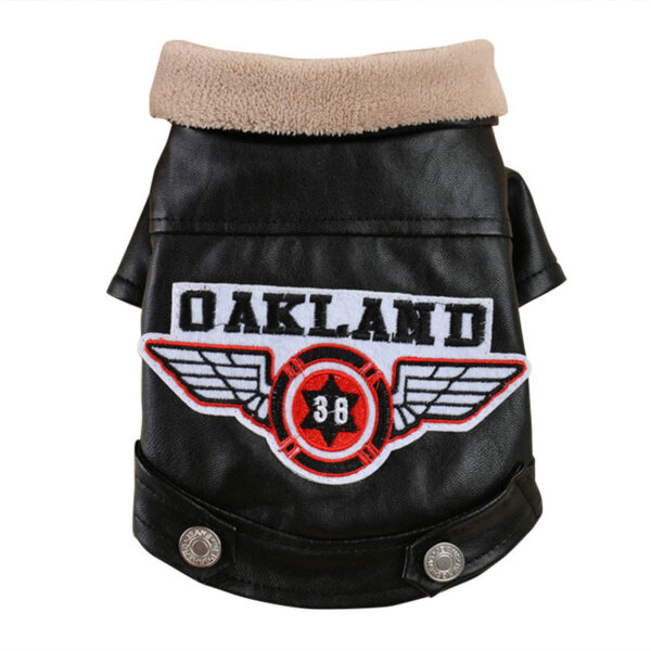 Chaqueta de eco cuero Oakland para mascotas - Negra