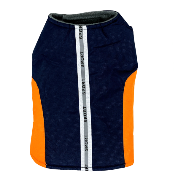 Parka Ajuste Velcro para Perros y Gatos - Naranjo