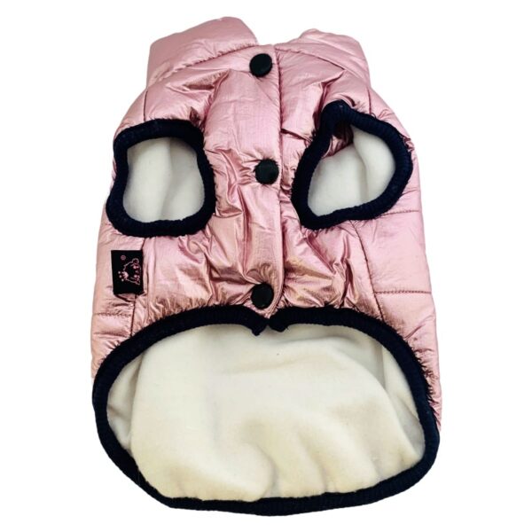 Parka Impermeable Soft&Metallic para Perros color Rosado reves