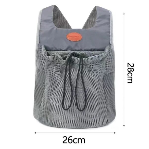 Mochila Fontal para Perros pequeños y Cachorros, transpirable Puppy Bag Gris - Imagen 3