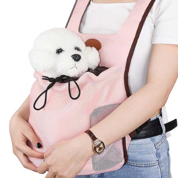 Mochila Fontal para Perros pequeños y Cachorros, transpirable Puppy Bag Rosada