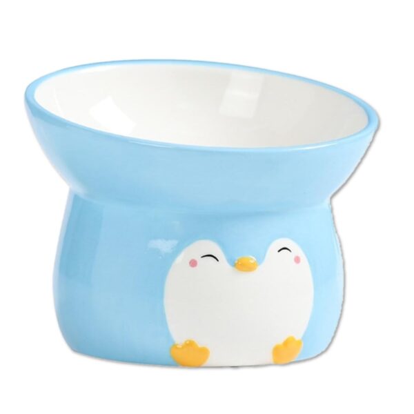 Plato de Ceramica para Gatos y Perros, Alto Inclinado Pingui