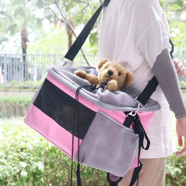 bolso para transporte de perros y gatos rosado