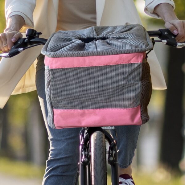 Canasto para transporte de perros y Gatos en Bicicleta, Auto y Mochila - Rosado